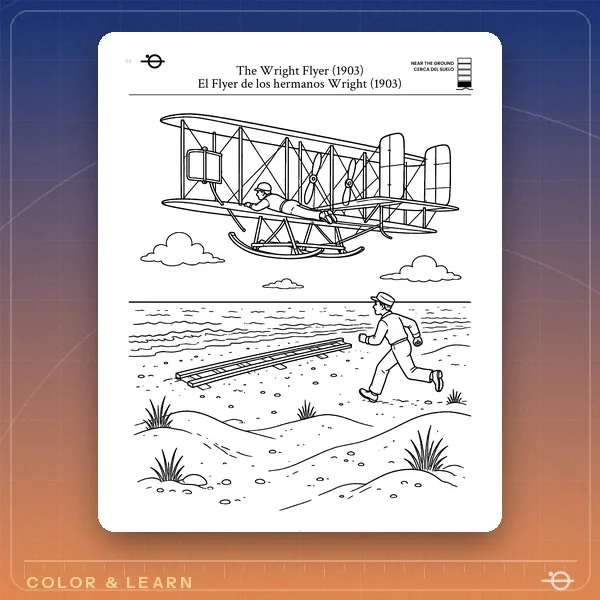Coloring page from Airplanes The Wright Flyer