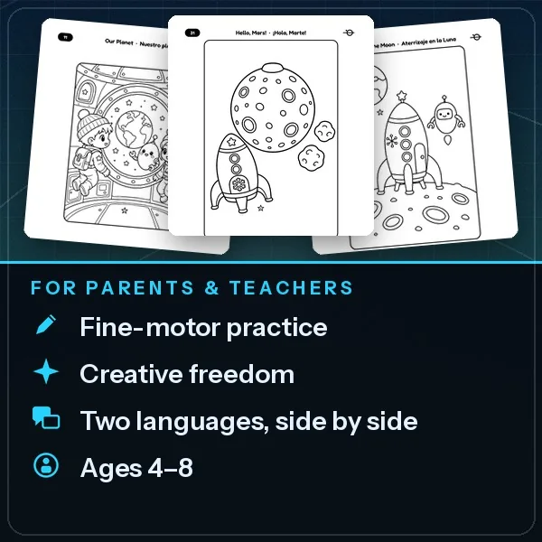 Sample pages with benefits for parents and teachers and ages four to eight