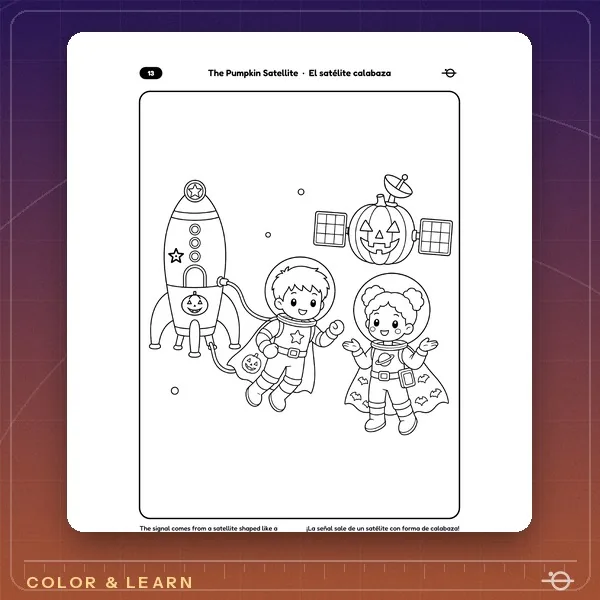 Coloring page from The Pumpkin Planet Mystery The Pumpkin Satellite