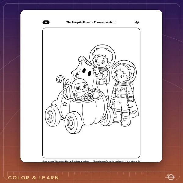 Coloring page from The Pumpkin Planet Mystery The Pumpkin Rover