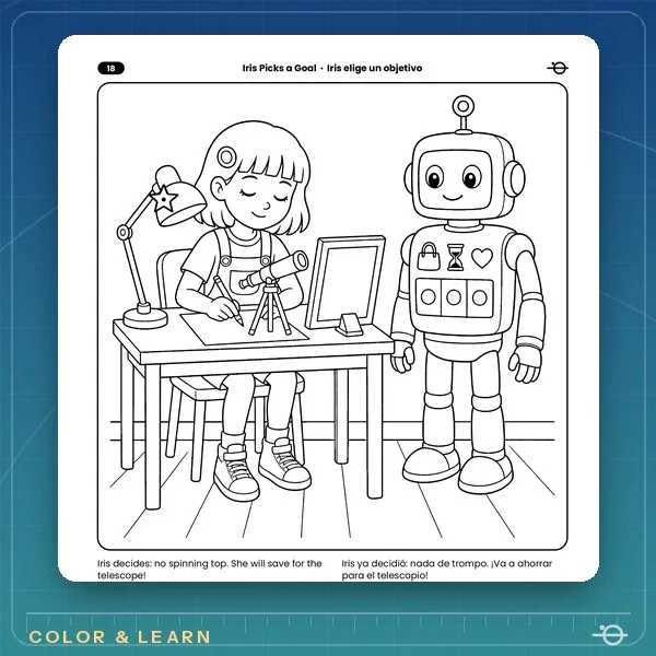 Coloring page from Money Adventure Pick a Goal