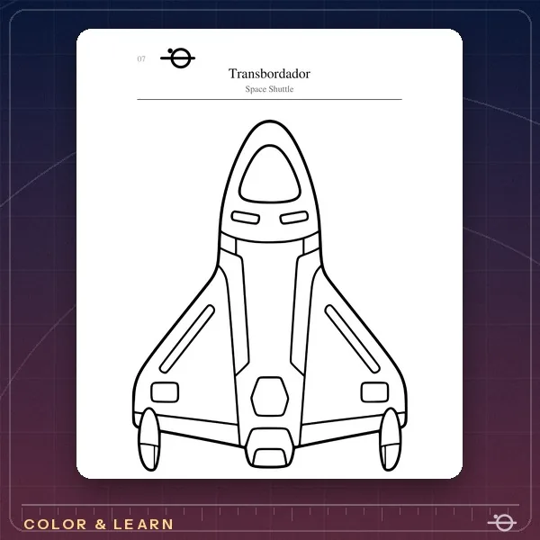 Coloring page from ÓRBITA Space Shuttle