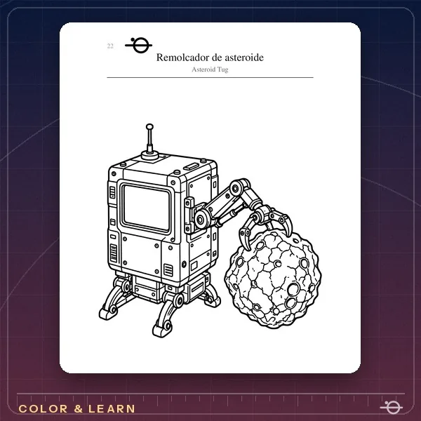 Coloring page from ÓRBITA Asteroid Tug