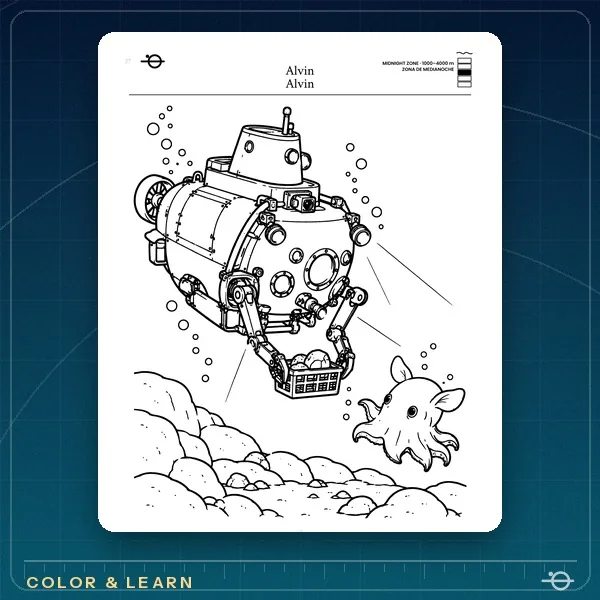 Coloring page from Submarines Alvin