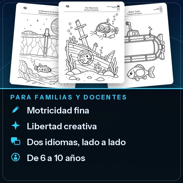 Páginas de muestra de Submarinos con beneficios para familias y docentes de seis a diez años