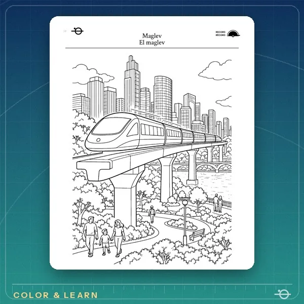 Coloring page from Trains Maglev