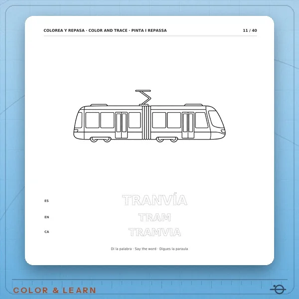 Coloring page from My First Vehicles Trace