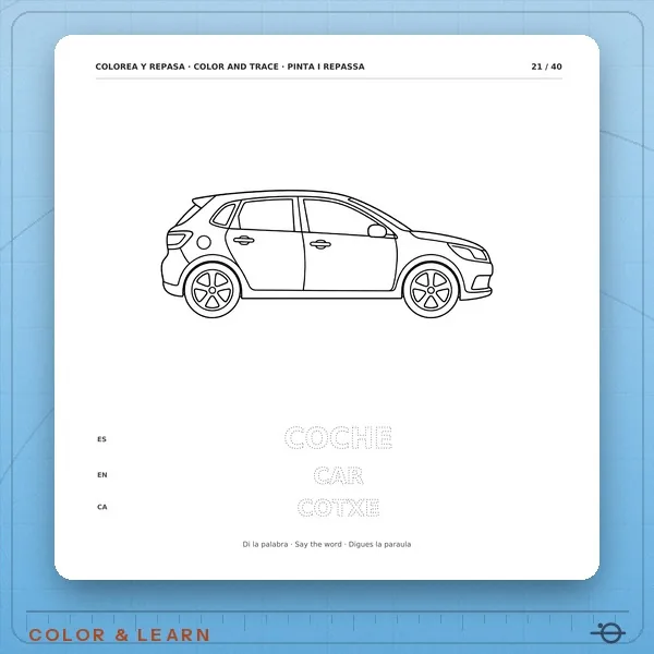 Coloring page from My First Vehicles Say the Word