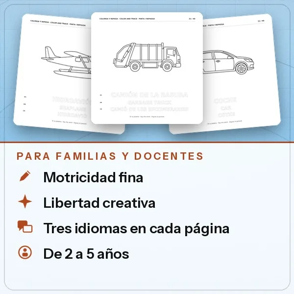 Páginas de muestra con beneficios para familias y docentes de dos a cinco años