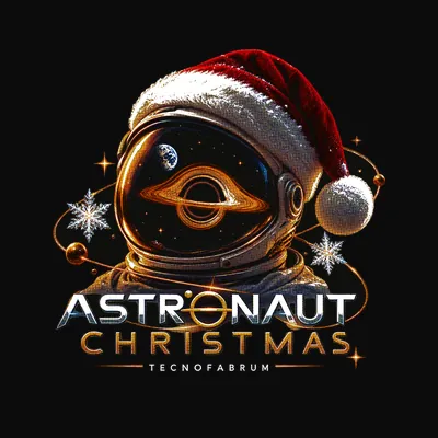 Design “Astronaut Christmas (Minimal)” on a black T-shirt