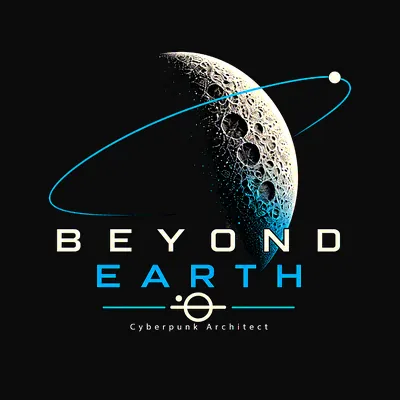 Design “Beyond Earth” on a black T-shirt