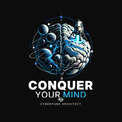 Design “Conquer Your Mind” on a black T-shirt