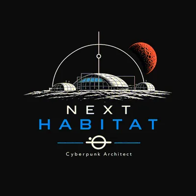 Design “Next Habitat” on a black T-shirt