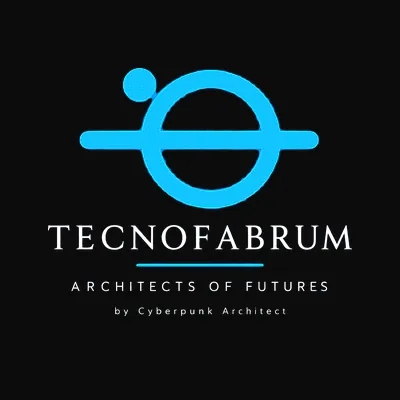 Design “TECNOFABRUM Cyan” on a black T-shirt