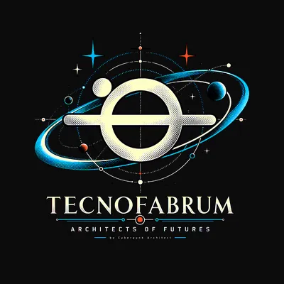 Design “TECNOFABRUM Orbit” on a black T-shirt