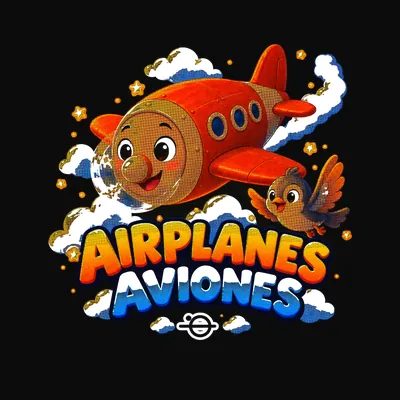Design “Airplanes (EN + ES)” on a black T-shirt
