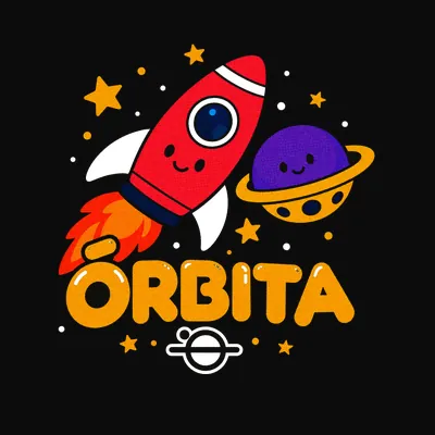 Design “Orbita (EN + ES)” on a black T-shirt
