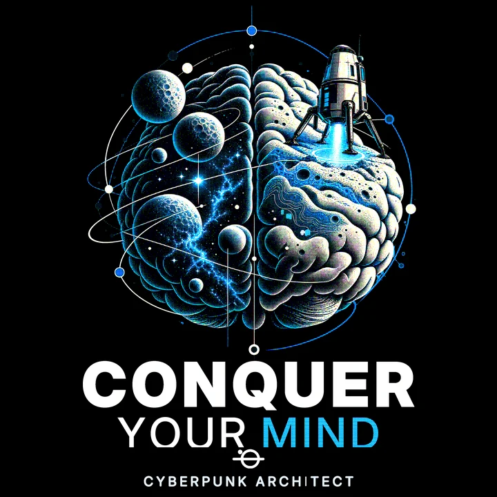 Disseny: Conquer Your Mind - Cerebro Cyber Halftone