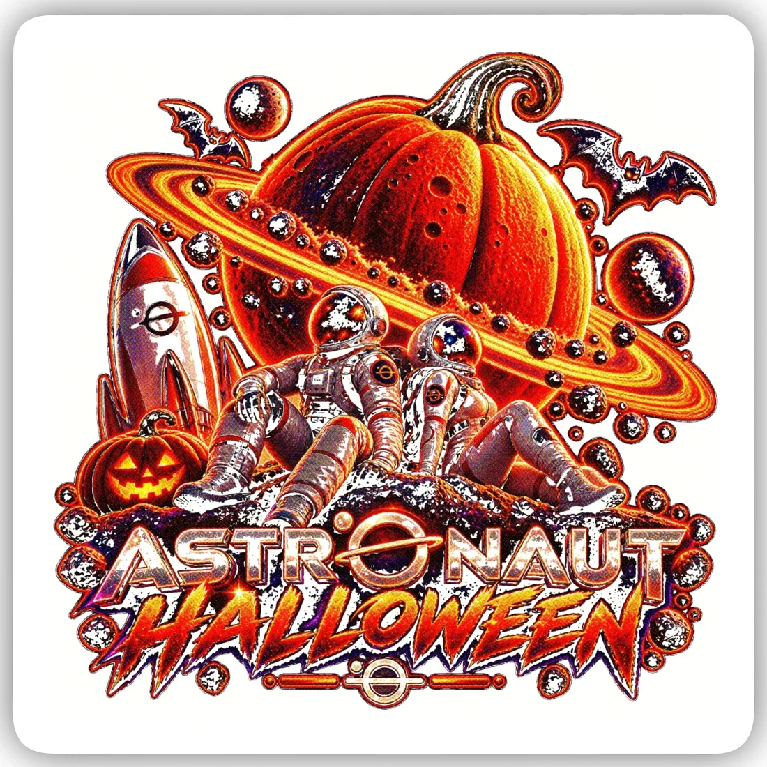 Astronaut Halloween - Insignia Planeta Calabaza — Adhesiu