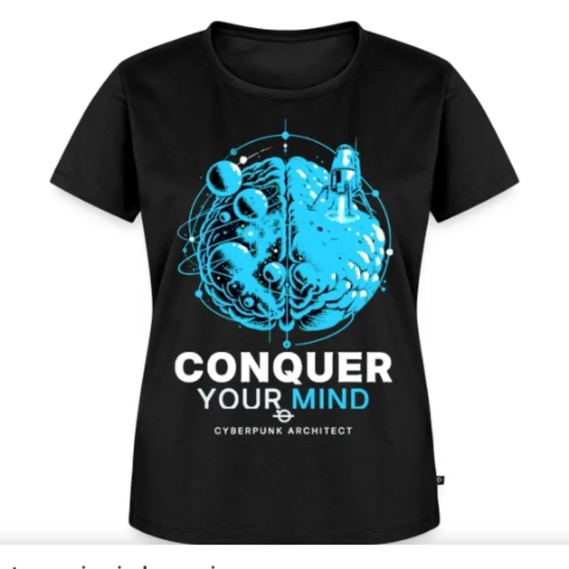 Conquer Your Mind - Cerebro Cyber Halftone — Samarreta dona
